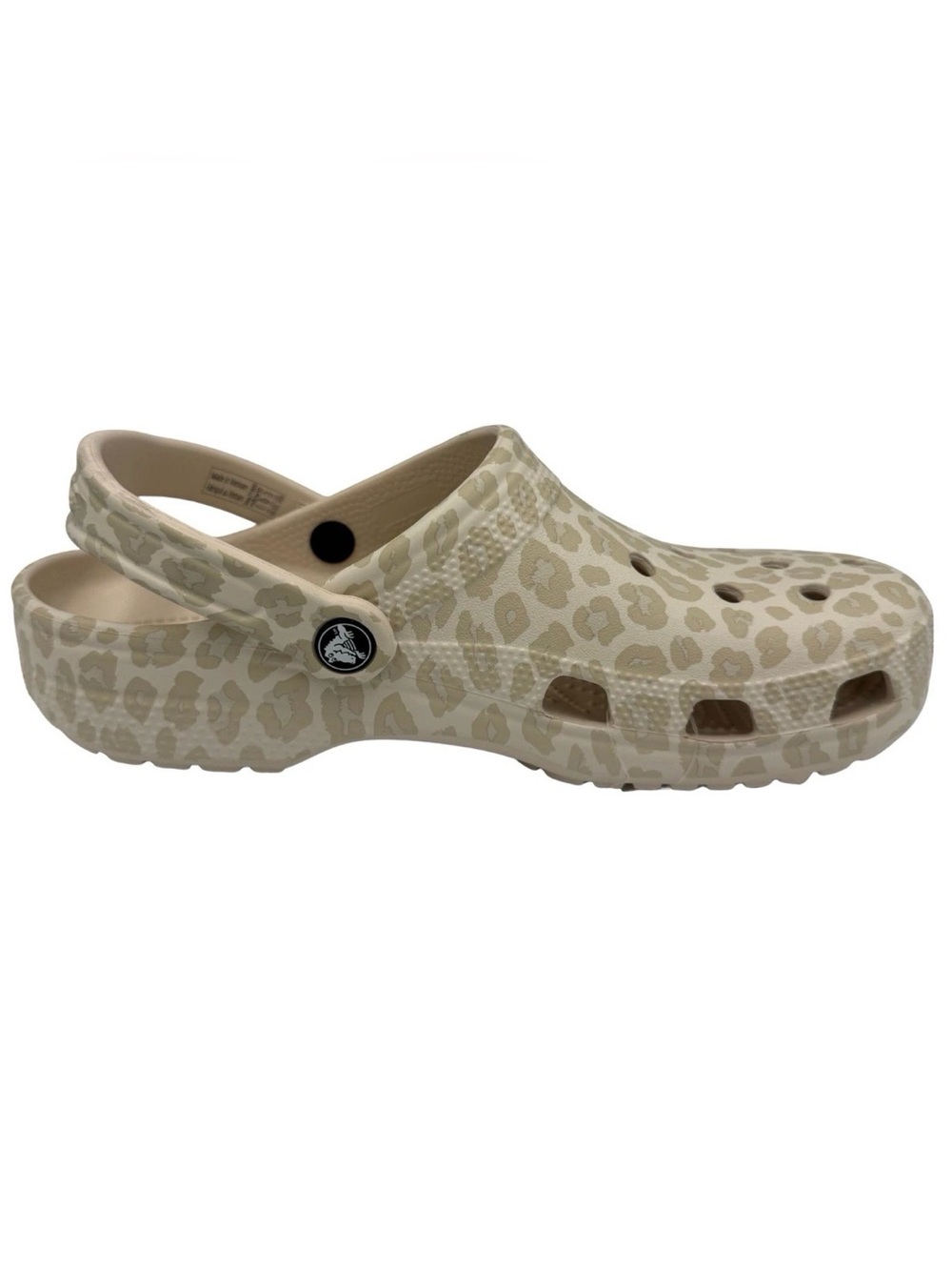 CROCS Classic Clog in Beige Leopard Print